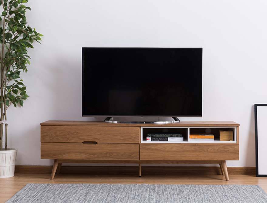 kệ tivi gia đình bằng gỗ sồi tự nhiên